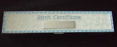 Boys Birth Certificate Keepsake Box