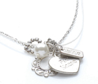White Cord Charm Necklace.