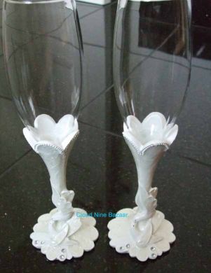 Diamond Dove Champagne Flutes.