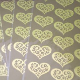 Gold Lacey Heart Envelope Seals