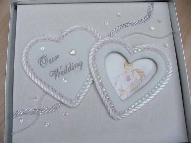 White With Two Interlocking Hearts