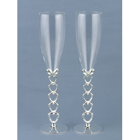 Heart Stem Champagne Glasses