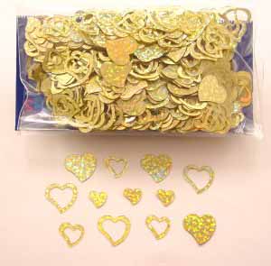 Gold Hologram Metallic Heart Shaped Confetti