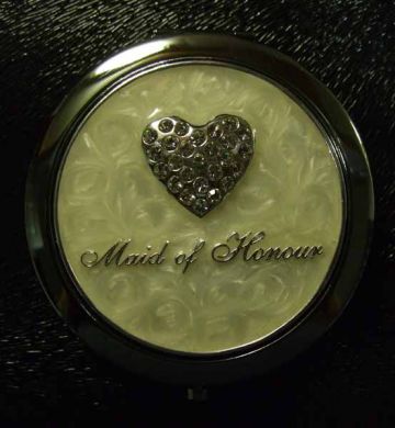 Diamante Heart Compact Mirror