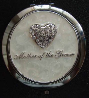 Diamante Heart Compact Mirror