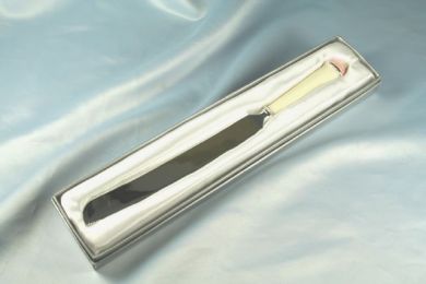 Pink Tipped Pearl Handled Cake Knife