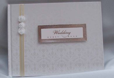 Slim White Wedding Guest Book
