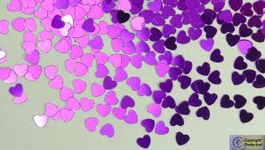 Purple heart shaped confetti