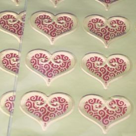 Gold Heart Swirl Envelope Seals