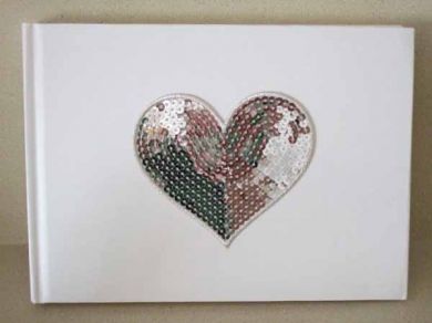 Sequin Heart Guest Book