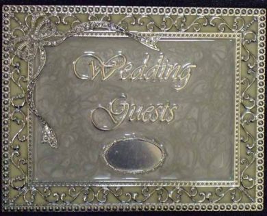 Silver Bow Diamante Guest Book.