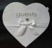 Heart Shaped White Guest Book.