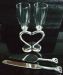 Heart to Heart Champagne Glasses and Cake Knife.