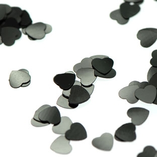 Black heart shaped confetti